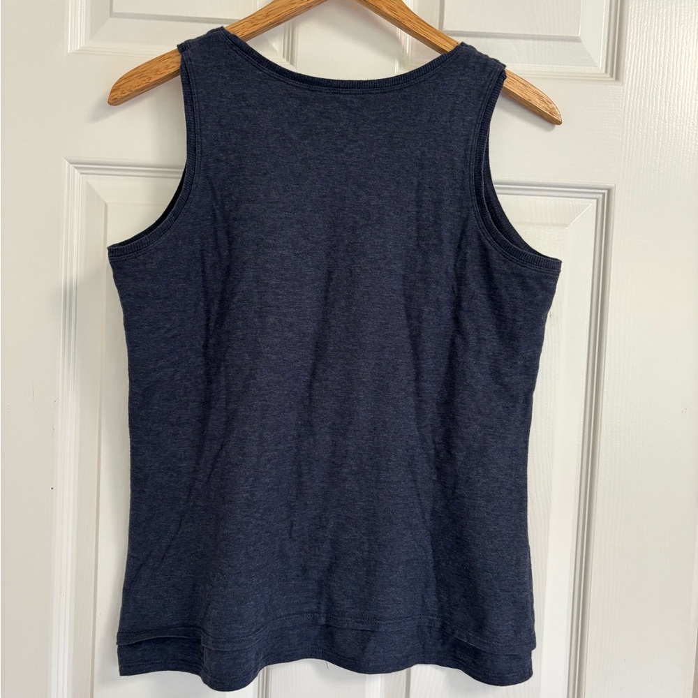 Blue Pima Cotton JJill Tank Top - Picture 2 of 5